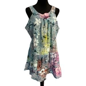 Multi Color Floral Sleeveless Dress. Size medium